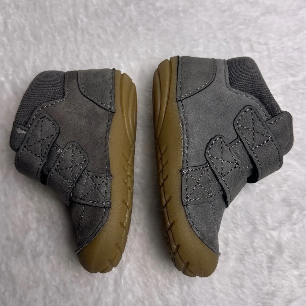 Stride Rite SM Martin Toddlers US‎ 4 Gray Leather Casual Shoes Slip Resistant